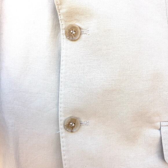 Peter Christian Men’s Suit Set Blazer Jacket Pants Slacks 48R Linen Cotton Beige - Picture 8 of 11
